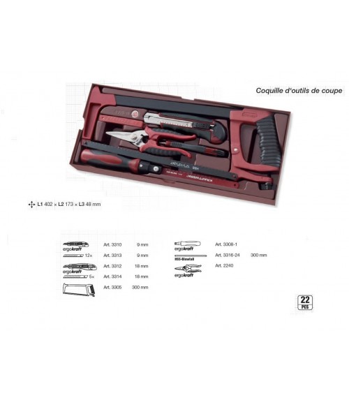 Coquille 22 pièces d'outils de Coupe COMPLETO KRAFTWERK