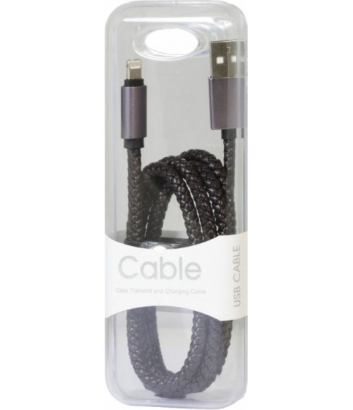 Câble iPhone 5/6 cuir tressé noir MOXIE