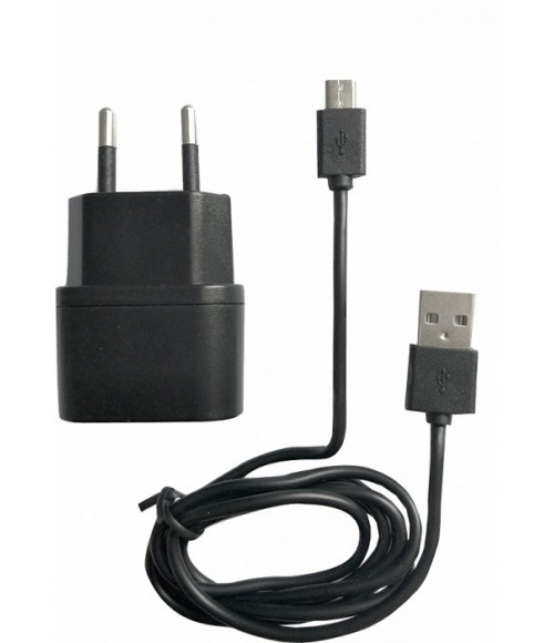 Chargeur secteur 1 USB 1A + câble Micro USB noir MUVIT