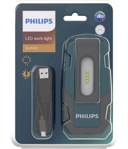 Philips Lampe de travail LED à batterie 2 W 220 lm RC320B1