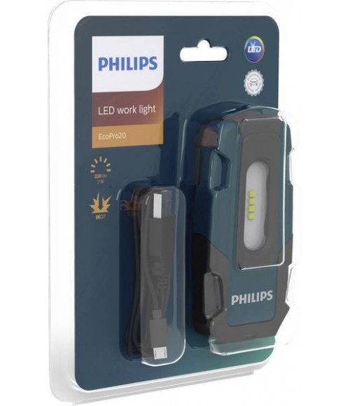 Philips Lampe de travail LED à batterie 2 W 220 lm RC320B1