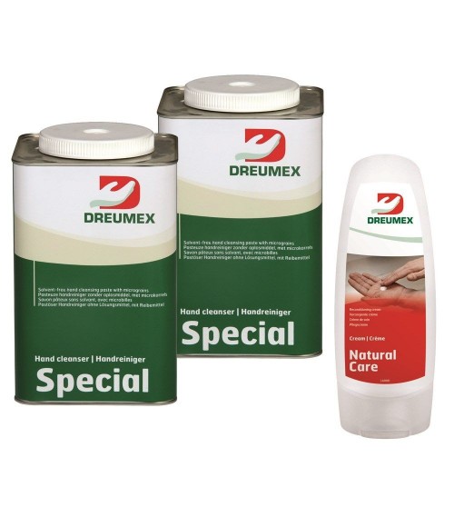 Nettoyant pour les mains 2x 4,5 litres Spécial plus tube de natural Care gratuite Dreumex